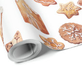 Gemütliche Weihnachtskekse Wrapping Paper Geschenkpapier (Rolleneckpunkt)