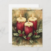 Gemütliche Weihnachtskerzen Feiertagskarte (Vorne/Hinten)