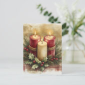 Gemütliche Weihnachtskerzen Feiertagspostkarte (Stehend Vorderseite)