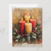 Gemütliche Weihnachtskerzen Feiertagspostkarte (Vorne/Hinten)