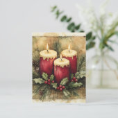 Gemütliche Weihnachtskerzen Feiertagspostkarte (Stehend Vorderseite)