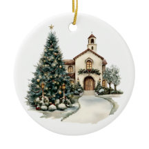 Gemütliche Weihnachtskirche & Baum