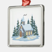 Gemütliche Weihnachtskirche | Snowy Country Ornament Aus Metall (Links)
