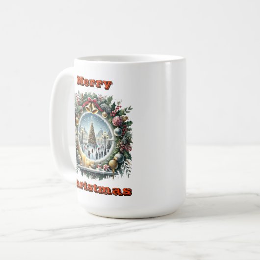 Gemütliche Weihnachtslandschaft Kaffeetasse (Vorderseite Links)