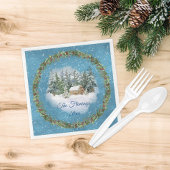 Gemütliche Weihnachtslandschaft Serviette