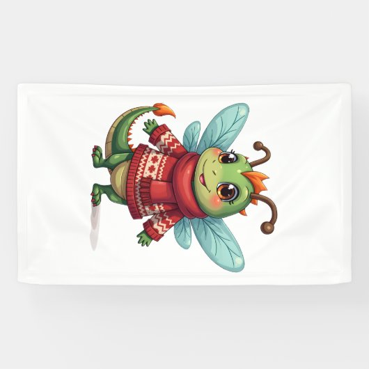 Gemütliche Weihnachtslibelle Banner (Horizontal)