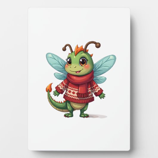 Gemütliche Weihnachtslibelle Fotoplatte (Vorderseite)