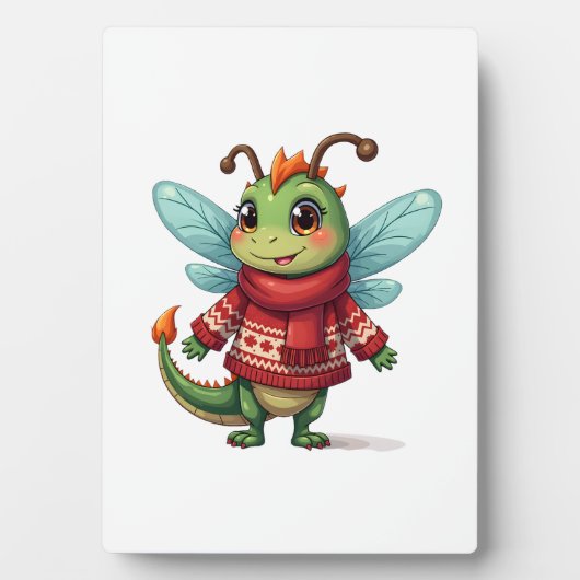 Gemütliche Weihnachtslibelle Fotoplatte (Vorderseite)