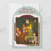 Gemütliche Weihnachtsnacht Feiertagskarte (Vorderseite)