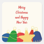 Gemütliche Weihnachtsschmuck Quadratischer Aufkleber (Vorderseite)