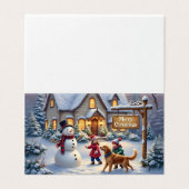 Gemütliche Weihnachtsschnee-Szene-Kunst (Außenseite Aufgefaltet)