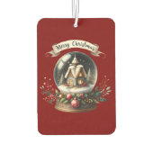 Gemütliche Weihnachtsschneeglobe-Hütte-Szene Autolufterfrischer (Rückseite)