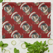 Gemütliche Weihnachtsschneeglobe-Hütte-Szene Geschirrtuch (Gefaltet)