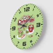 Gemütliche Weihnachtsstimmung Große Wanduhr (Winkel)