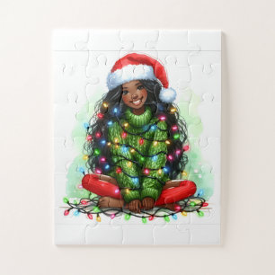 Gemütliche Weihnachtsstimmung mit Santa-Hut  Puzzle