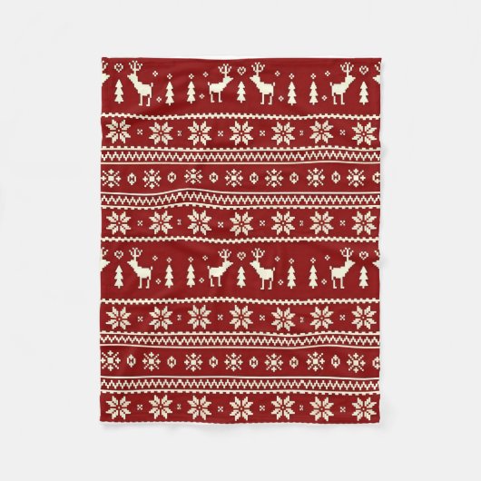 Gemütliche Weihnachtsstrickdecke Fleecedecke (Vorderseite)
