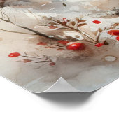 Gemütliche Weihnachtsszene mit Rentieren Poster (Ecke)