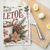 Gemütliche Weihnachtswünsche Geschirrtuch (Viertel Falte)