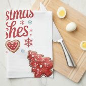Gemütliche Weihnachtswünsche Küchentuch (Viertel Falte)