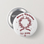Gemütliche Weihnachtszeit im Vintage-Stil Button (Vorne & Hinten)