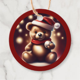 Gemütliche Weihnachtszeit Teddy Ball TWArt Geschenkanhänger