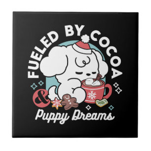 Gemütliche Welpenträume - heiße Schokolade und Wei Fliese