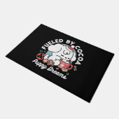 Gemütliche Welpenträume - heiße Schokolade und Wei Fußmatte (Schrägansicht)