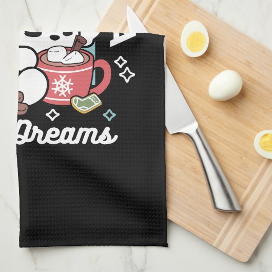 Gemütliche Welpenträume - heiße Schokolade und Wei Geschirrtuch (Viertel Falte)