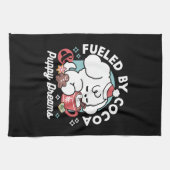 Gemütliche Welpenträume - heiße Schokolade und Wei Geschirrtuch (Horizontal)