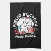 Gemütliche Welpenträume - heiße Schokolade und Wei Geschirrtuch (Vertikal)