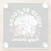 Gemütliche Welpenträume - heiße Schokolade und Wei Glasuntersetzer (Rückseite)