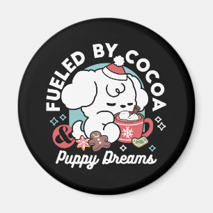 Gemütliche Welpenträume - heiße Schokolade und Wei Magnet