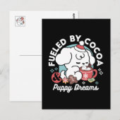 Gemütliche Welpenträume - heiße Schokolade und Wei Postkarte (Vorne/Hinten)