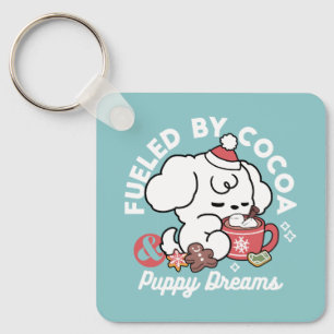 Gemütliche Welpenträume - heiße Schokolade und Wei Schlüsselanhänger