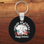 Gemütliche Welpenträume - heiße Schokolade und Wei Schlüsselanhänger (Vorderseite)