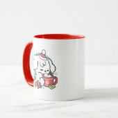 Gemütliche Welpenträume - heiße Schokolade und Wei Tasse (Vorderseite Links)