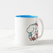 Gemütliche Welpenträume - heiße Schokolade und Wei Zweifarbige Tasse (VorderseiteRechts)