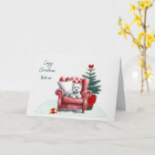 Gemütliche Westie-Weihnachtskarte Karte (Gelbe Blume)