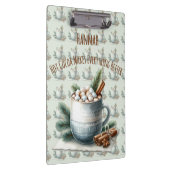 Gemütliche Winter-Cocoa-Marshmallow-Tassenszene Klemmbrett (Rechts)