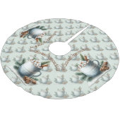 Gemütliche Winter-Cocoa-Marshmallow-Tassenszene Polyester Weihnachtsbaumdecke (Schrägansicht)