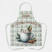 Gemütliche Winter-Cocoa-Marshmallow-Tassenszene Schürze (Vorderseite)