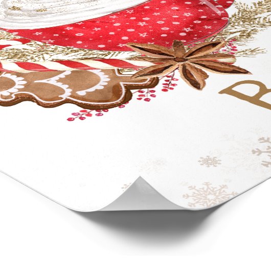 Gemütliche Winter Hot Cocoa Bar Cookies Weihnachte Poster (Ecke)