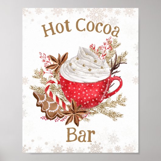 Gemütliche Winter Hot Cocoa Bar Cookies Weihnachte Poster (Vorne)