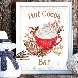 Gemütliche Winter Hot Cocoa Bar Cookies Weihnachte Poster