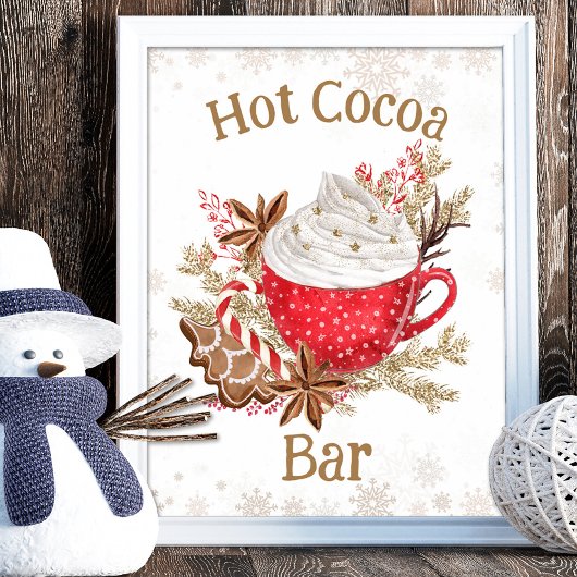 Gemütliche Winter Hot Cocoa Bar Cookies Weihnachte Poster