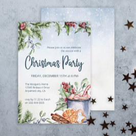 Gemütliche Winter Hot Cocoa Schnee Weihnachten Par Einladung
