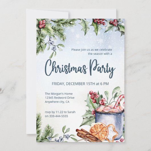 Gemütliche Winter Hot Cocoa Schnee Weihnachten Par Einladung (Vorderseite)