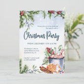 Gemütliche Winter Hot Cocoa Schnee Weihnachten Par Einladung (Stehend Vorderseite)