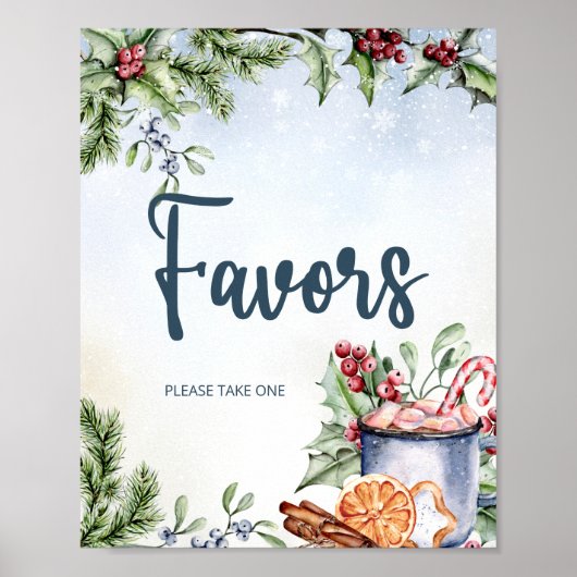 Gemütliche Winter Hot Cocoa Snowly Baby Dusche Fav Poster (Vorne)