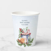 Gemütliche Winter Hot Cocoa Snowly Babydusche Pappbecher (Vorderseite)